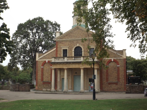 The porch of St Anne's on Kew Green